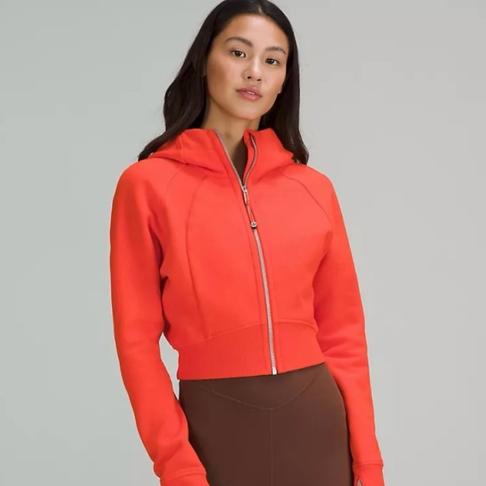 lululemon athletica Cropped Hooded Zip Jacket in Bright Orange